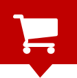 shopping cart icon with red background