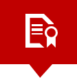 certificate icon with red background